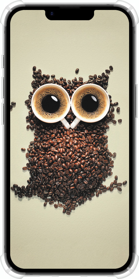 Силіконовий протиударний с посиленими кутами чехол Сова з кави для Apple iPhone SE 4 - 777sp-3652 изображение 