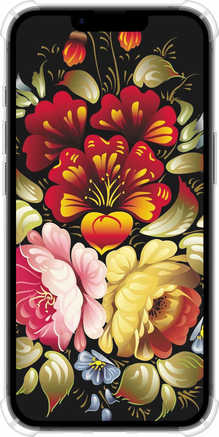 Силіконовий протиударний с посиленими кутами чехол Хохлома 6 для Apple iPhone SE 4 - 829sp-3652 изображение 