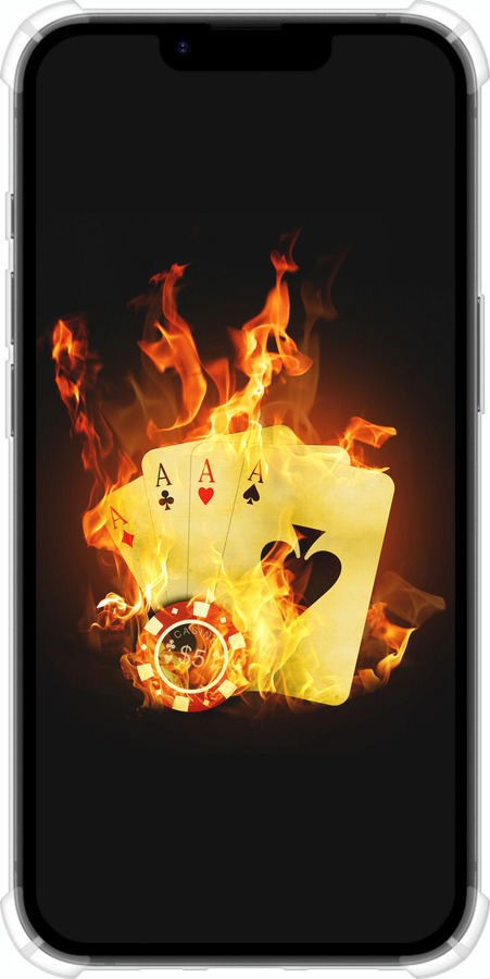 Силикон с усиленными углами чехол Горящие карты для Apple iPhone 16e - 839sp-3971 изображение 