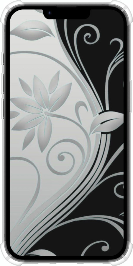 Силикон с усиленными углами чехол Цветы на чёрно-белом фоне для Apple iPhone SE 4 - 840sp-3652 изображение 