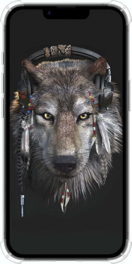 Силикон с усиленными углами чехол Волк-меломан для Apple iPhone SE 4 - 875sp-3652 изображение 