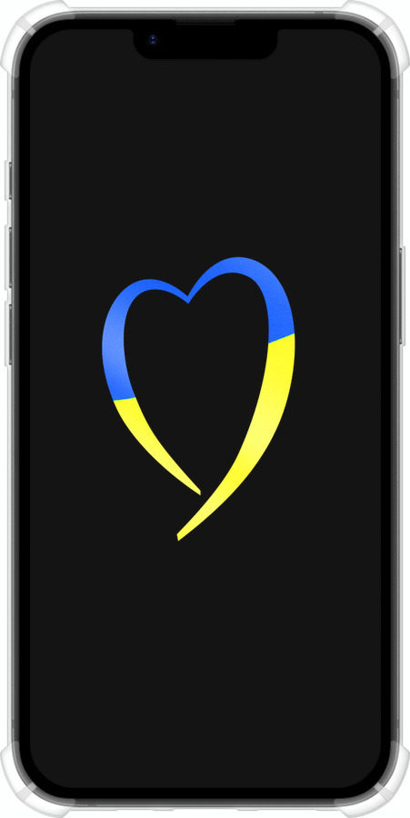 Силикон с усиленными углами чехол Жёлто-голубое сердце для Apple iPhone SE 4 - 885sp-3652 изображение 