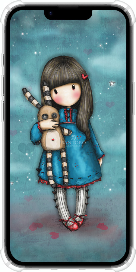 Силикон с усиленными углами чехол Девочка с зайчиком для Apple iPhone SE 4 - 915sp-3652 изображение 