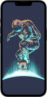 Силиконовый чехол Космонавт на скейтборде для Apple iPhone 16e - 4145u-3971 изображение 
