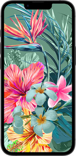 Силиконовый чехол Тропические цветы v1 для Apple iPhone SE 4 - 4667u-3652 изображение 
