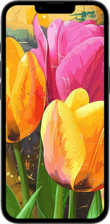 Силіконовий чехол Намальовані тюльпани для Apple iPhone SE 4 - 5990u-3652 изображение 