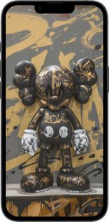 Силіконовий чехол Bronze kaws для Apple iPhone SE 4 - 6097u-3652 изображение 