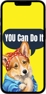 Силиконовый чехол чехол с корги You Can Do It для Apple iPhone 16e - 6184u-3971 изображение 