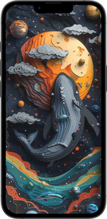 Силиконовый чехол Кит в космосе для Apple iPhone SE 4 - 6328u-3652 изображение 