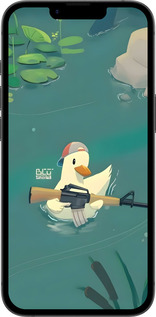 Силиконовый чехол Уточка с автоматом для Apple iPhone SE 4 - 6356u-3652 изображение 