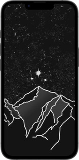 Силиконовый чехол Минималистический горный пейзаж для Apple iPhone 16e - 6438u-3971 изображение 