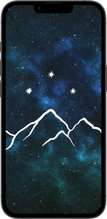 Силіконовий чехол Гори та зірки намальовані на тлі галактики для Apple iPhone SE 4 - 6490u-3652 изображение 