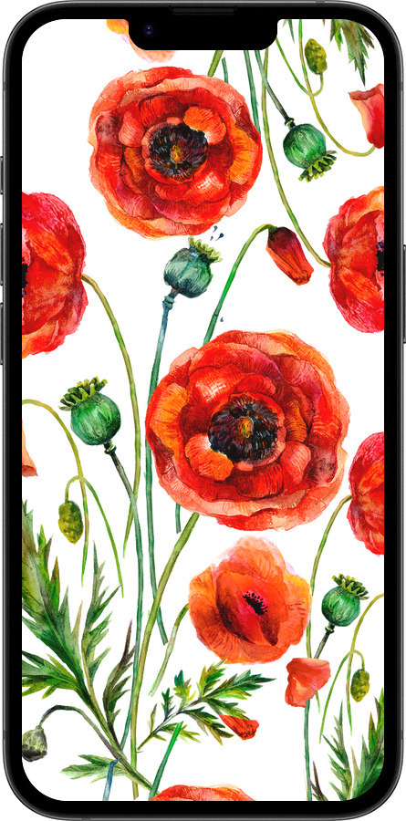 Силиконовый чехол Нарисованные маки для Apple iPhone SE 4 - 4278u-3652 изображение 