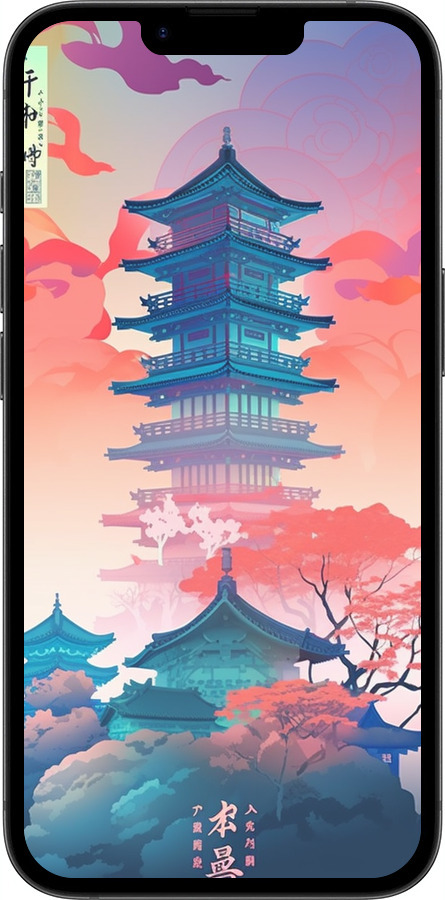 Силиконовый чехол Япония монастырь для Apple iPhone 16e - 5590u-3971 изображение 