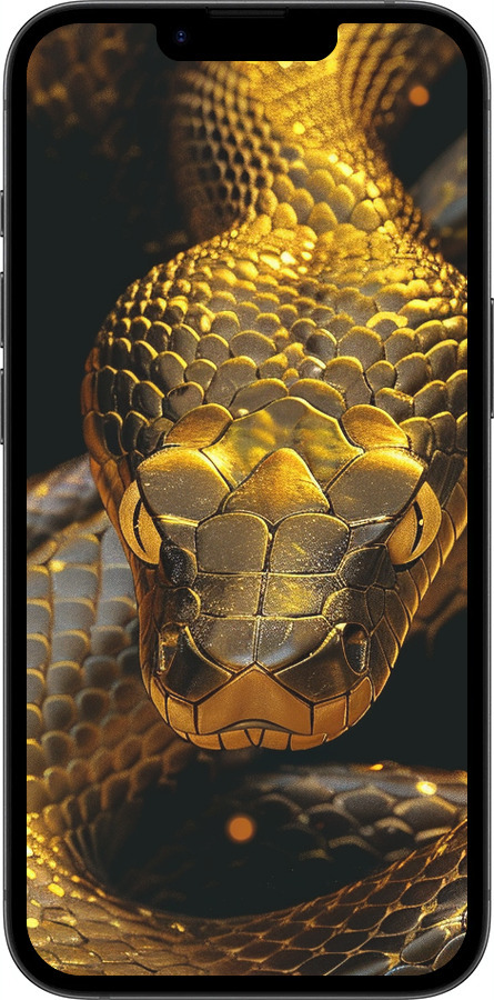 Силиконовый чехол Golden snake для Apple iPhone SE 4 - 6072u-3652 изображение 