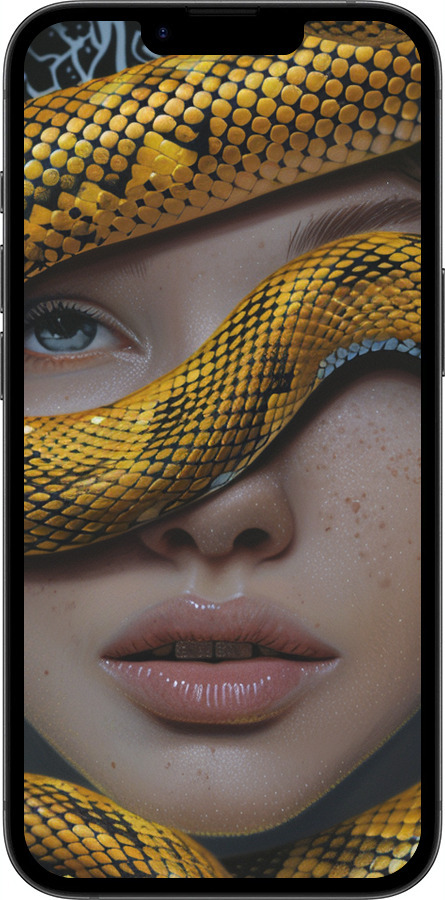 Силиконовый чехол Объятия змеи для Apple iPhone 16e - 6081u-3971 изображение 