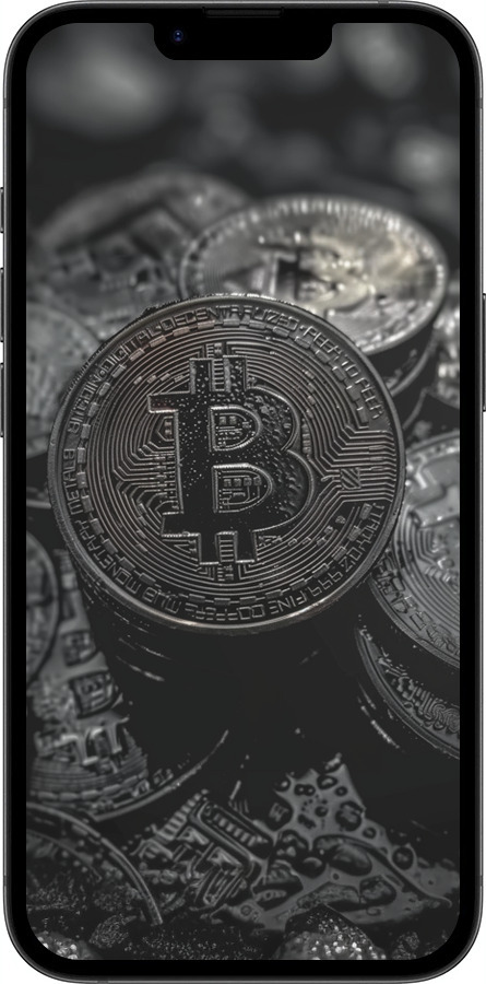 Силиконовый чехол Black Bitcoin для Apple iPhone SE 4 - 6090u-3652 изображение 