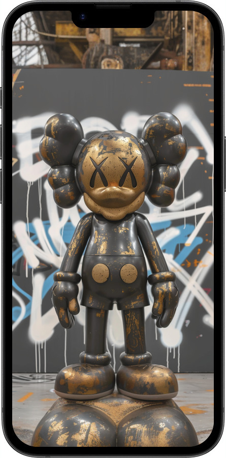 Силіконовий чехол Bronze kaws v3 для Apple iPhone SE 4 - 6099u-3652 изображение 