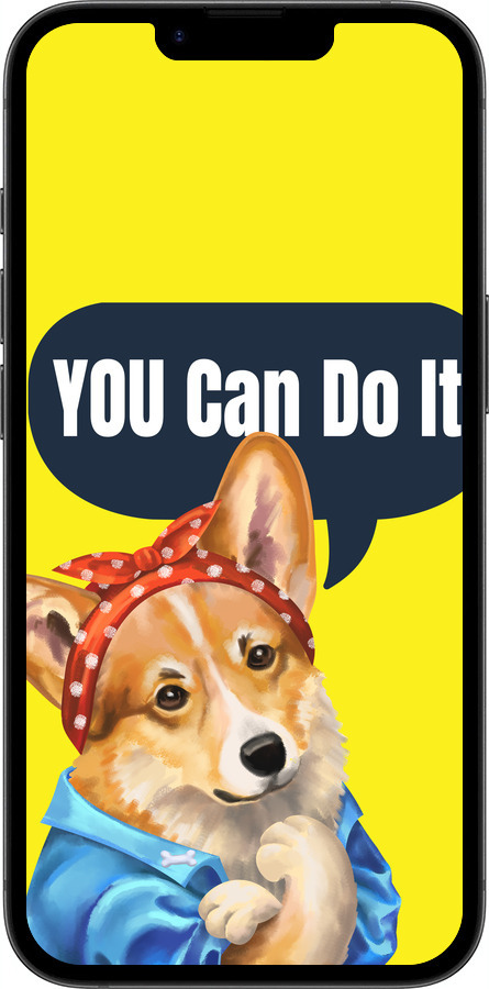 Силиконовый чехол чехол с корги You Can Do It для Apple iPhone 16e - 6184u-3971 изображение 