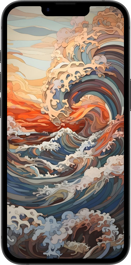 Силиконовый чехол Арт волны для Apple iPhone SE 4 - 6324u-3652 изображение 