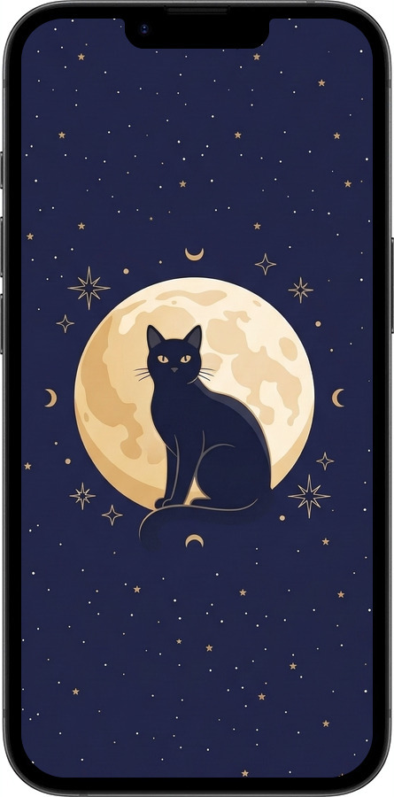Силіконовий чехол Cute Cat Celestial/Witchy для Apple iPhone 16e - 6787u-3971 изображение 
