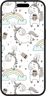 TPU чехол Единорог и кофе для Apple iPhone 17 AIR - 4661b-4032 изображение 