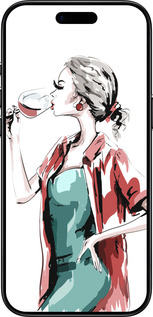 TPU чехол Девушка с бокалом для Apple iPhone 17 AIR - 4662b-4032 изображение 