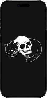 TPU чехол С изображением кота и черепа для Apple iPhone 17 AIR - 6491b-4032 изображение 