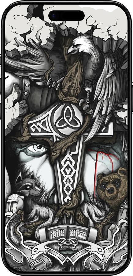 TPU чехол Тату Викинг для Apple iPhone 17 AIR - 4098b-4032 изображение 