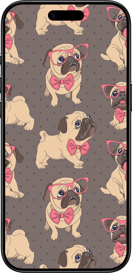 TPU чехол мопсики 2 для Apple iPhone 17 AIR - 4362b-4032 изображение 