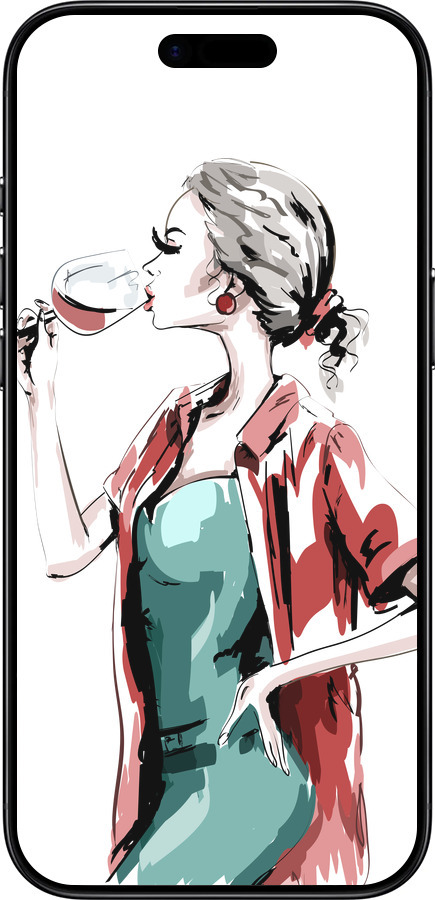 TPU чехол Девушка с бокалом для Apple iPhone 17 AIR - 4662b-4032 изображение 