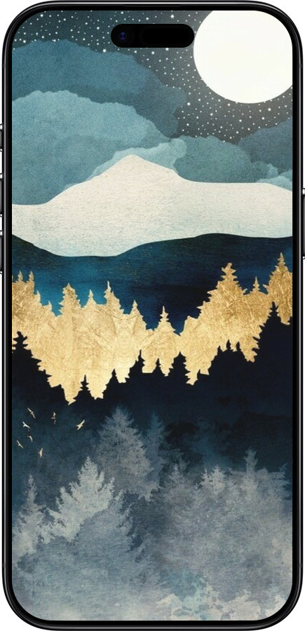 TPU чехол Ночной пейзаж с лесом и горами для Apple iPhone 17 AIR - 6493b-4032 изображение 