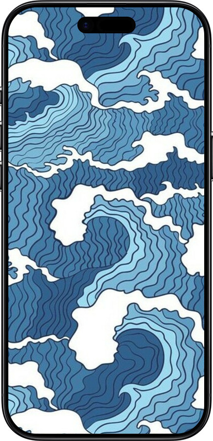 TPU чехол Абстрактный рисунок морских волн для Apple iPhone 17 AIR - 6538b-4032 изображение 