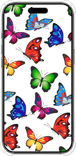 Силикон с усиленными углами чехол Красочные мотыльки для Apple iPhone 17 AIR - 4761sp-4032 изображение 