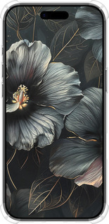 Силіконовий протиударний с посиленими кутами чехол Чорні квіти для Apple iPhone 17 AIR - 6031sp-4032 изображение 