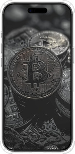 Силикон с усиленными углами чехол Black Bitcoin для Apple iPhone 17 AIR - 6090sp-4032 изображение 