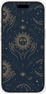 Силикон с усиленными углами чехол Celestial Harmony: Sun & Moon Gold Mystic Pattern для Apple iPhone 17 AIR - 6778sp-4032 изображение 