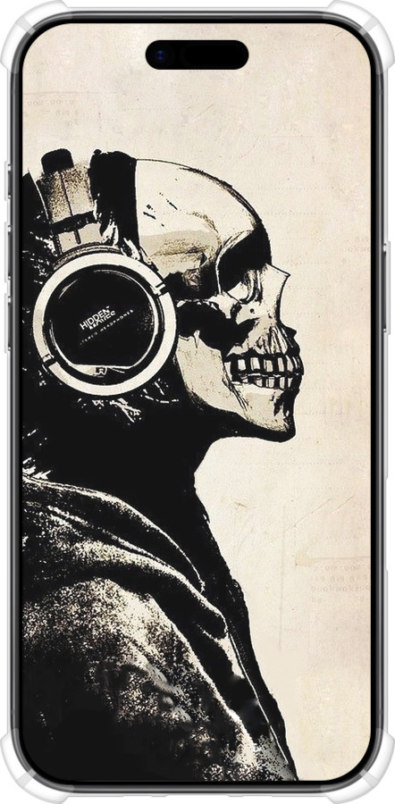 Силикон с усиленными углами чехол Скелет-меломан v2 для Apple iPhone 17 AIR - 1200sp-4032 изображение 