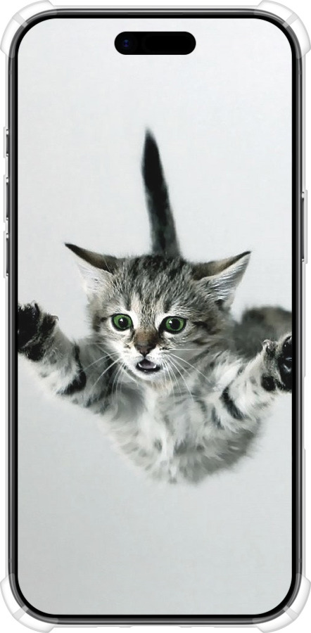 Силикон с усиленными углами чехол Летящий котёнок для Apple iPhone 17 AIR - 2322sp-4032 изображение 