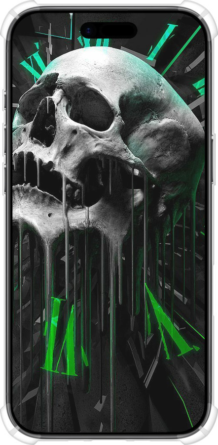 Силіконовий протиударний с посиленими кутами чехол Череп-годинник для Apple iPhone 17 AIR - 4100sp-4032 изображение 