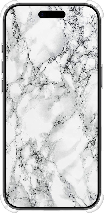Силикон с усиленными углами чехол Мрамор белый для Apple iPhone 17 AIR - 4480sp-4032 изображение 