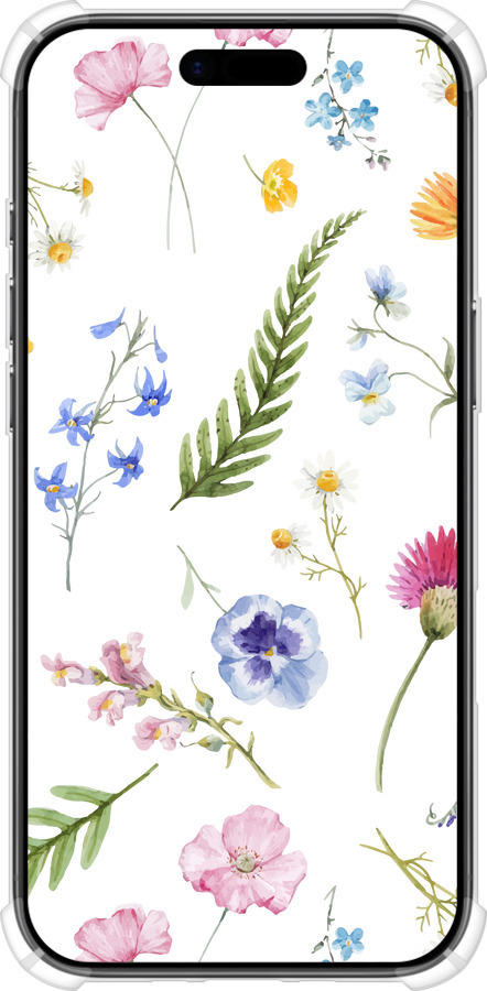 Силикон с усиленными углами чехол Цветочный фон v2 для Apple iPhone 17 AIR - 5472sp-4032 изображение 