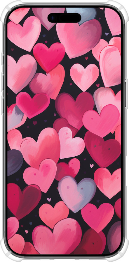 Силикон с усиленными углами чехол Сердечки 4 для Apple iPhone 17 AIR - 5662sp-4032 изображение 