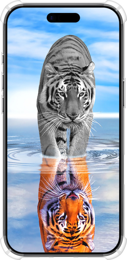 Силикон с усиленными углами чехол Тигр для Apple iPhone 17 AIR - 6016sp-4032 изображение 