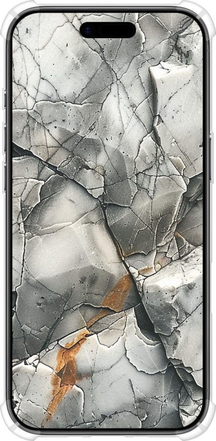 Силіконовий протиударний с посиленими кутами чехол Сірий мармур для Apple iPhone 17 AIR - 6041sp-4032 изображение 