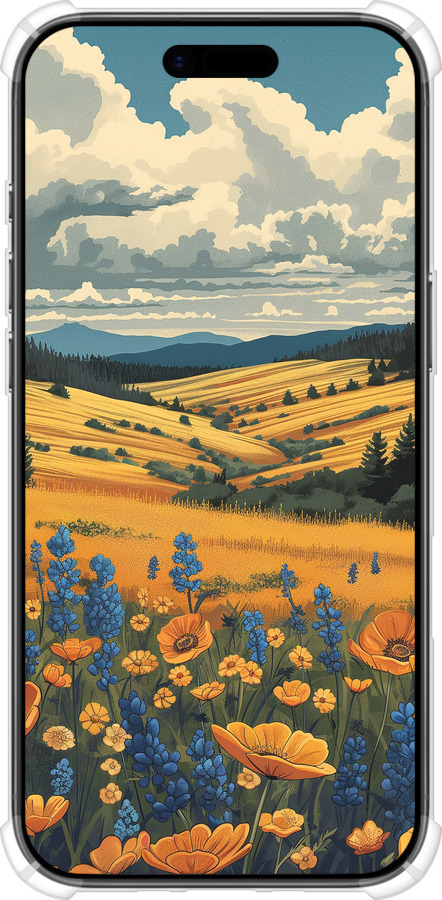 Силикон с усиленными углами чехол Украинское поле для Apple iPhone 17 AIR - 6082sp-4032 изображение 