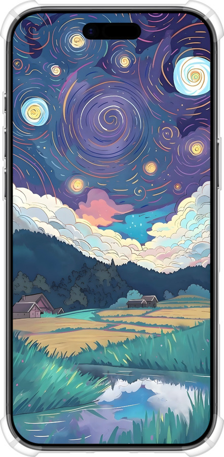 Силикон с усиленными углами чехол Креативный арт для Apple iPhone 17 AIR - 6322sp-4032 изображение 