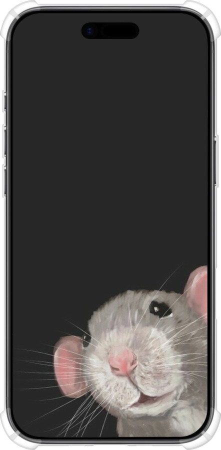 Силіконовий протиударний с посиленими кутами чехол The Peeking Rat для Apple iPhone 17 AIR - 6442sp-4032 изображение 