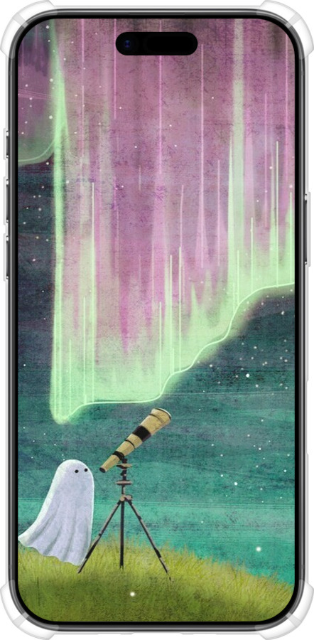 Силикон с усиленными углами чехол Привидение и звезды для Apple iPhone 17 AIR - 6443sp-4032 изображение 