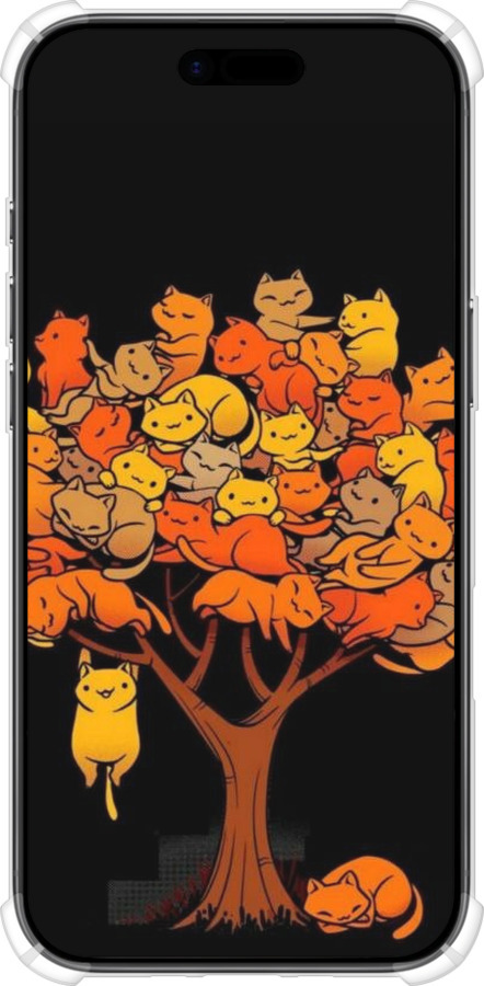 Силикон с усиленными углами чехол Дерево и котики для Apple iPhone 17 AIR - 6516sp-4032 изображение 